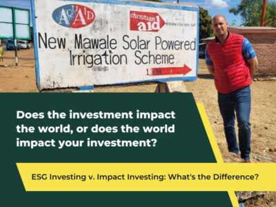 Samuel Williams Strategic Partnerships Lead for the Private Sector at Christian Aid discusses the difference between impact investing and ESG investing.